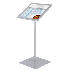 Atril porta menú A3 vitrina cerrada con iluminación LED para restaurantes, hoteles y empresas. Ideal para eventos, ferias o mostrar cartas de menú de restaurantes.